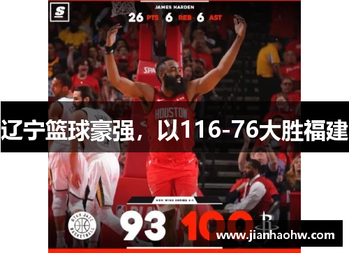 辽宁篮球豪强，以116-76大胜福建